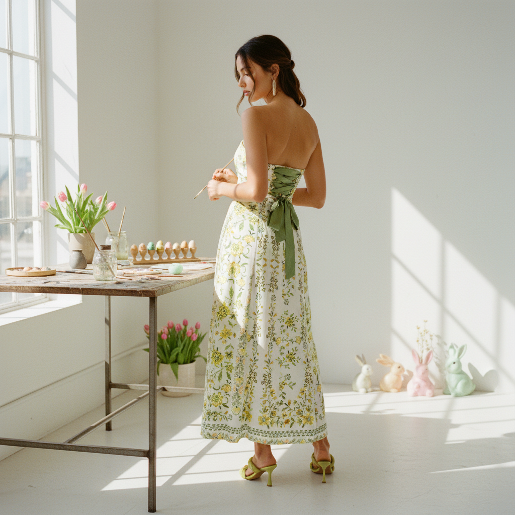 [AI-GEN] Sage the Label Dandelion Dreams Tube Maxi Dress