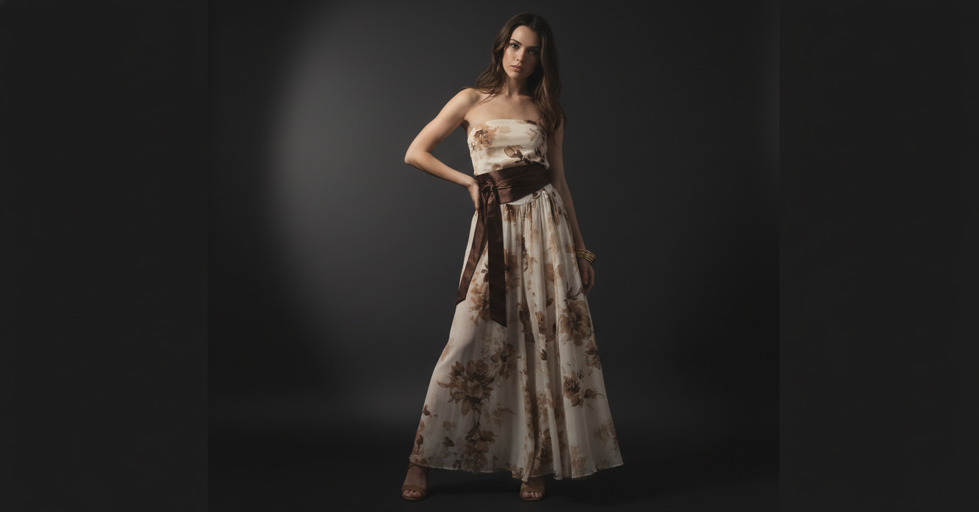 [AI-GEN] Floral Print Chiffon Tie Waist Maxi Skort