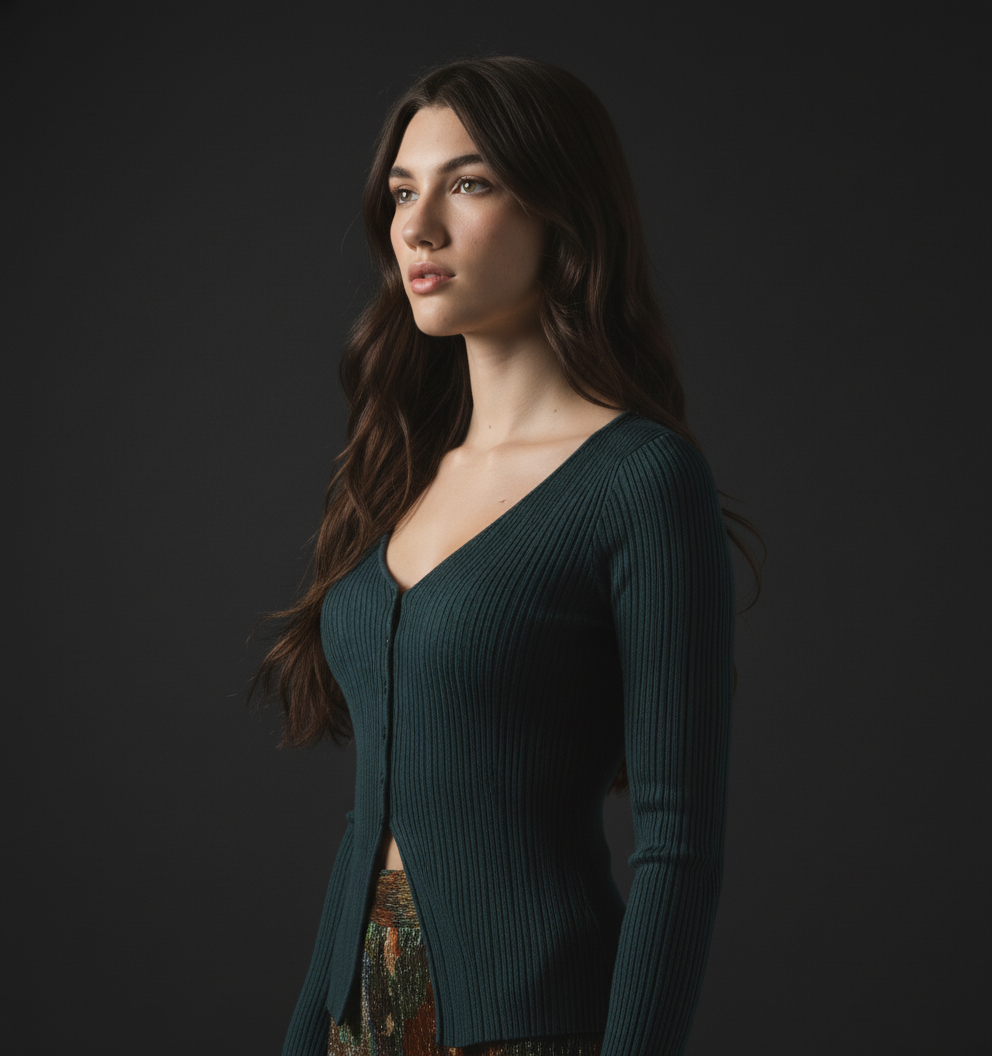 [AI-GEN] Dex Flyaway Ribbed Sweater