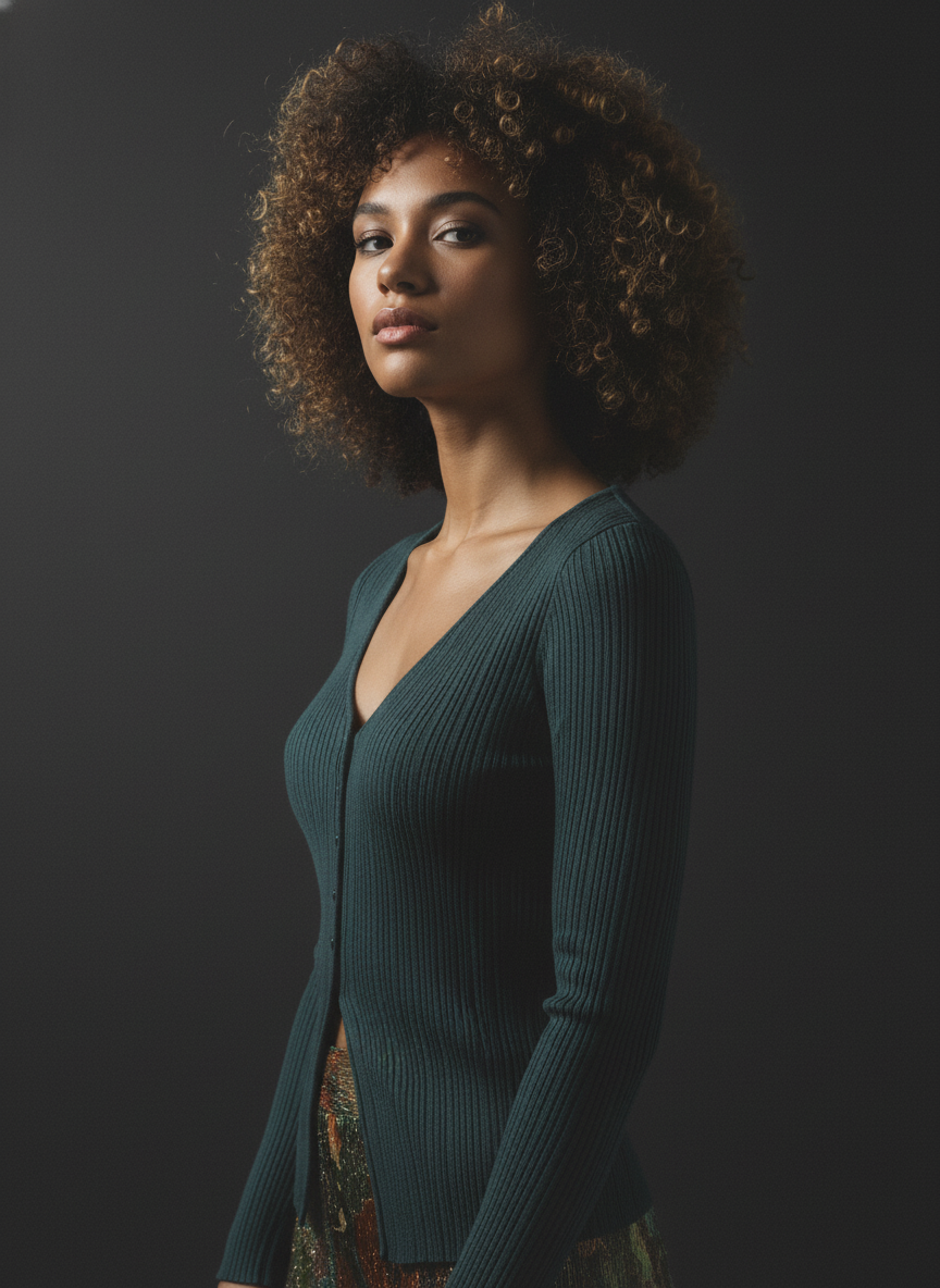 [AI-GEN] Dex Flyaway Ribbed Sweater