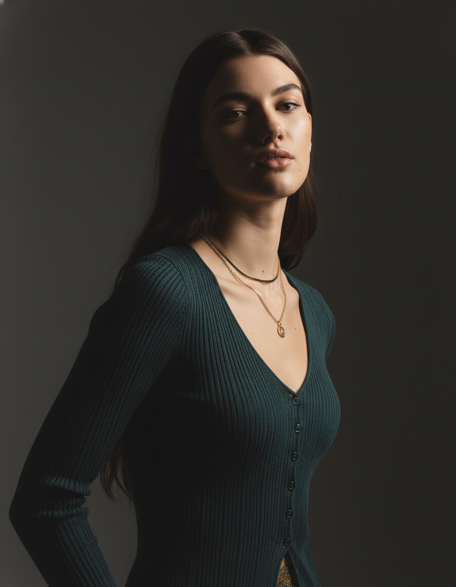 [AI-GEN] Dex Flyaway Ribbed Sweater