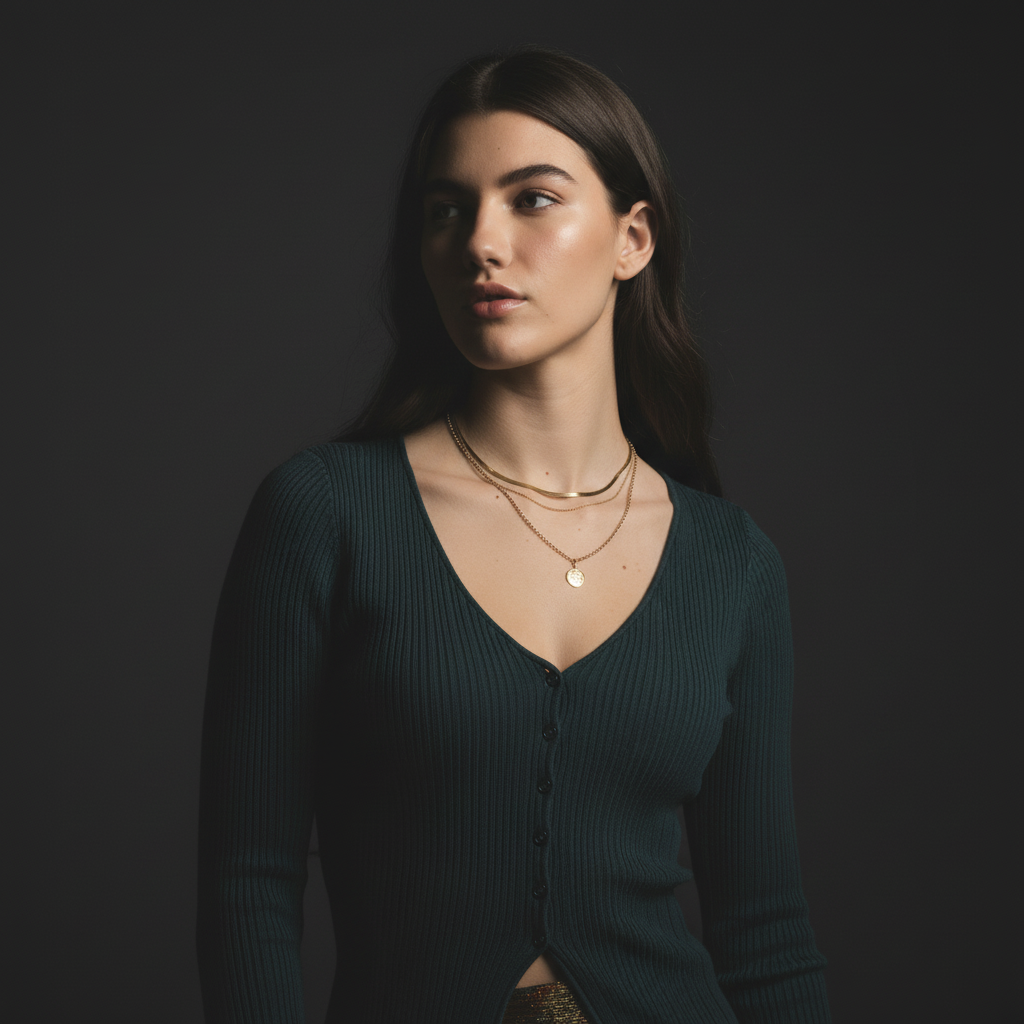 [AI-GEN] Dex Flyaway Ribbed Sweater