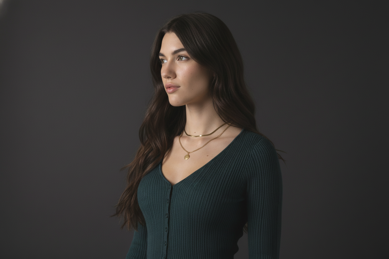 [AI-GEN] Dex Flyaway Ribbed Sweater