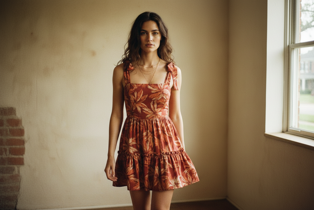 [AI-GEN] Maaji Palm Plantation Emily Mini Dress