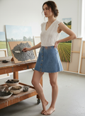 [AI-GEN] OOAK Dear John Upcycled Denim Skirt