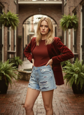 [AI-GEN] OOAK Bandana Patch Free People Cut Offs
