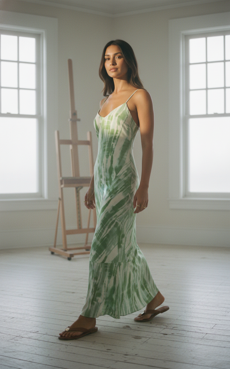 [AI-GEN] Sage the Label Tropical Storm Slip Dress