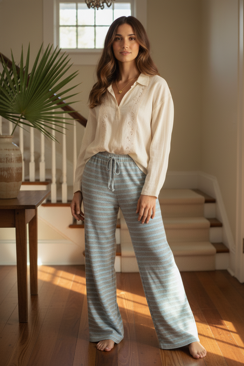 [AI-GEN] Mary Striped Drawstring Pant