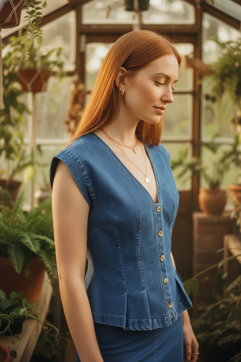 [AI-GEN] FREE PEOPLE DYLAN DENIM VEST
