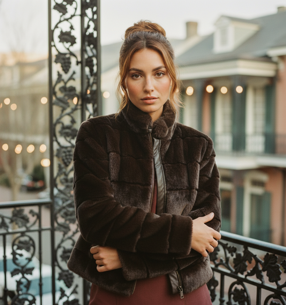 [AI-GEN] SOFT STATEMENT FAUX FUR JACKET