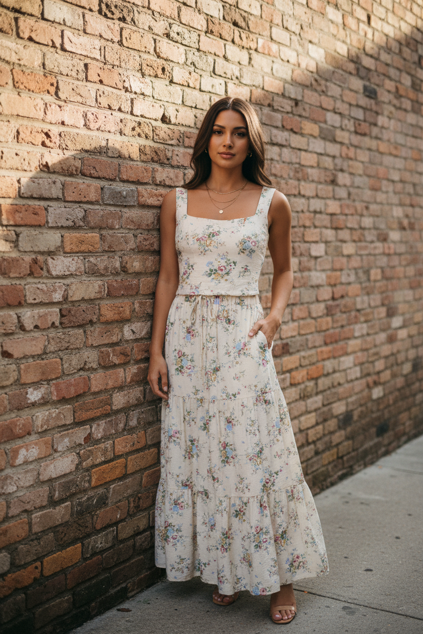 [AI-GEN] MID WAISTED TIERED MIDI SKIRT