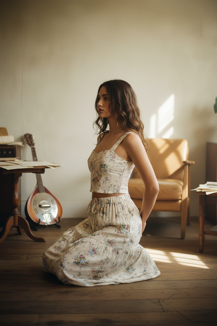 [AI-GEN] MID WAISTED TIERED MIDI SKIRT