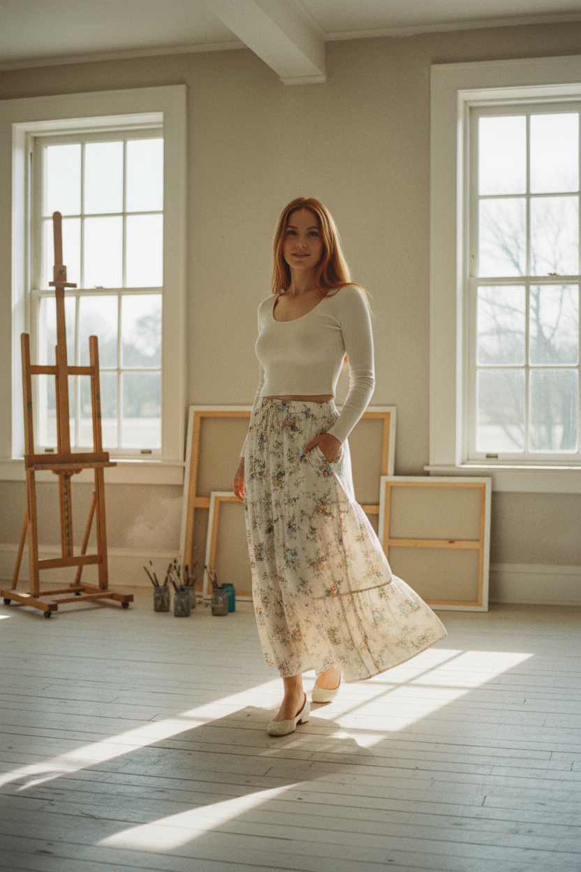 [AI-GEN] MID WAISTED TIERED MIDI SKIRT