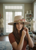 [AI-GEN] OOAK DISTRESSED 100% WOOL LACE TRIM HAT