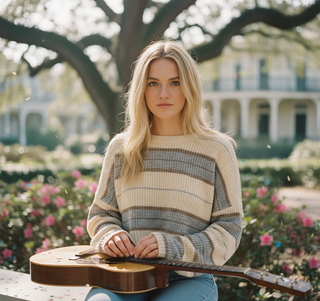[AI-GEN] Striped Oversized Cropped Sweater