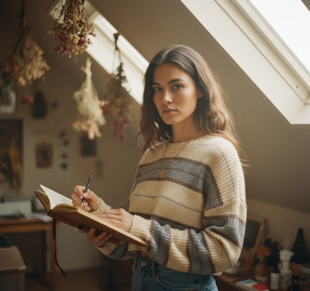 [AI-GEN] Striped Oversized Cropped Sweater