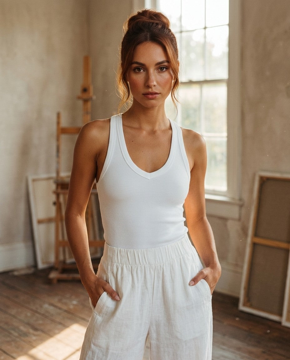 [AI-GEN] Free People Days End Linen Pull On