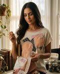 [AI-GEN] OOAK Libby Story/Free People Patchwork Heart Pullover