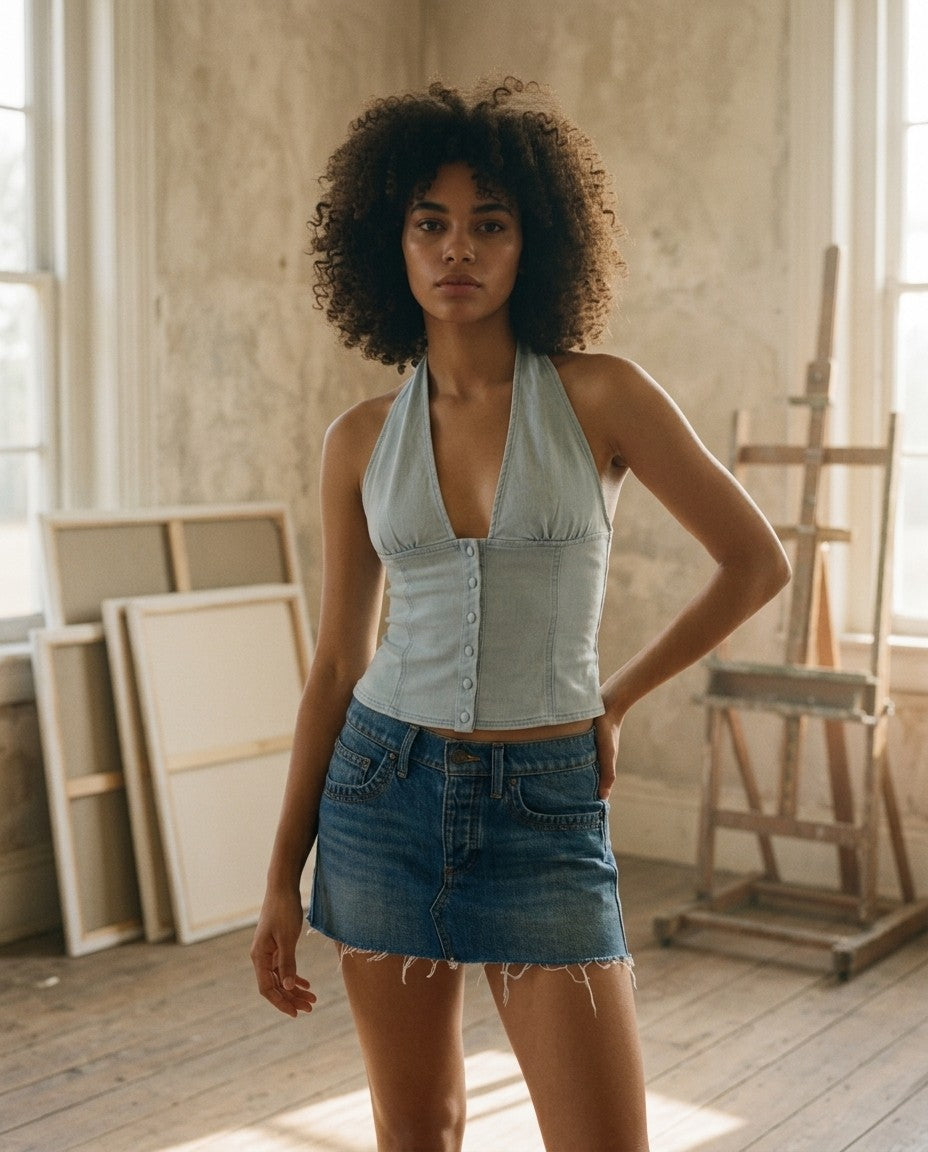 [AI-GEN] Free People Lainey Low Rise Mini Skirt