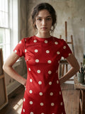 [AI-GEN] Polka Dot Open Back Mini Dress