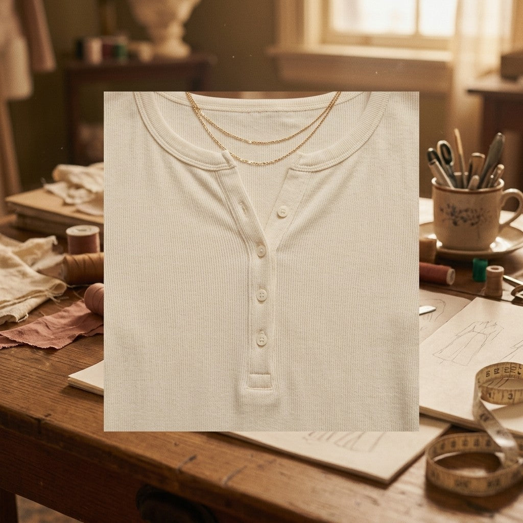[AI-GEN] Z Supply Ferris Cropped Henley Top