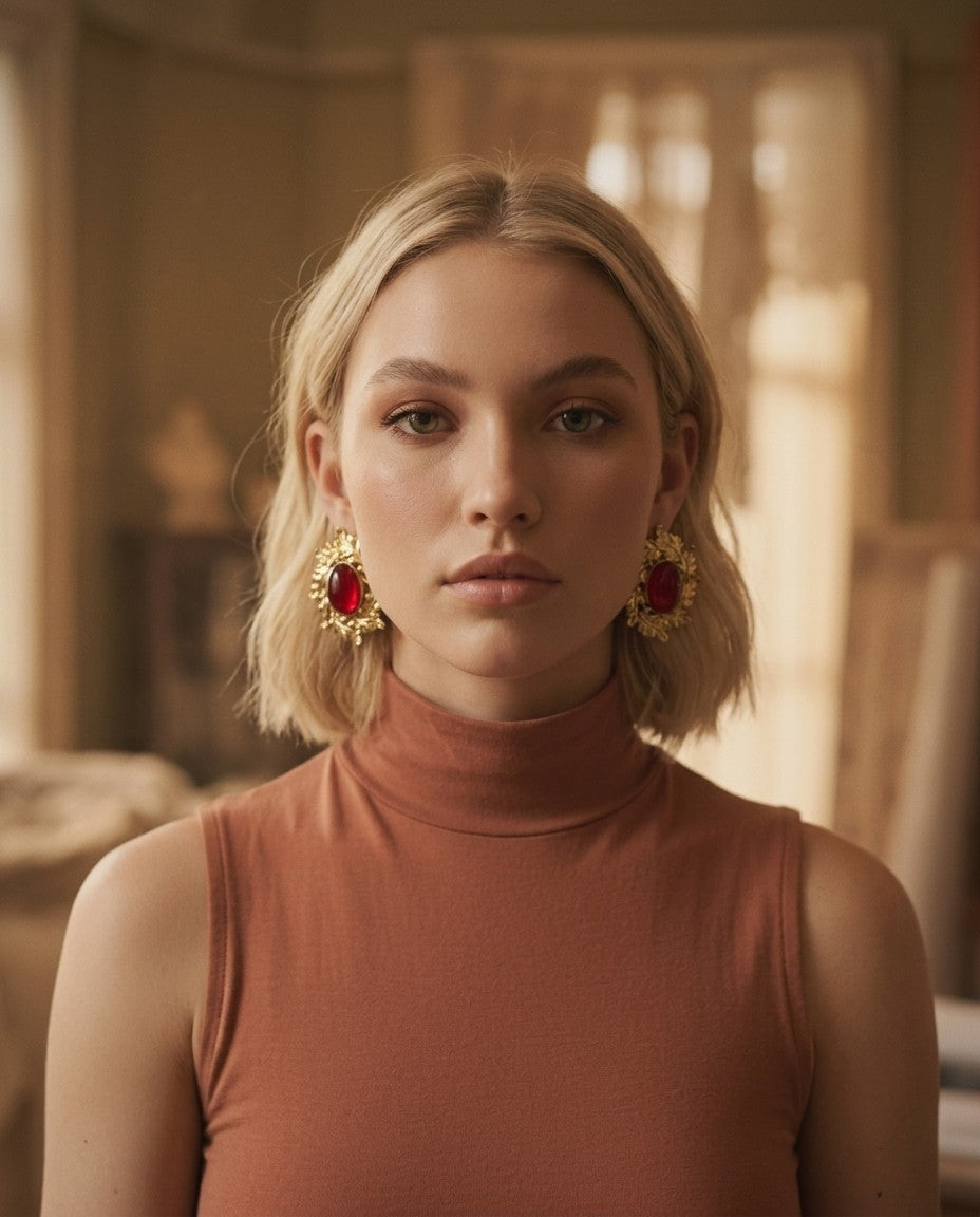 [AI-GEN] Regal Vintage-Inspired Statement Earrings