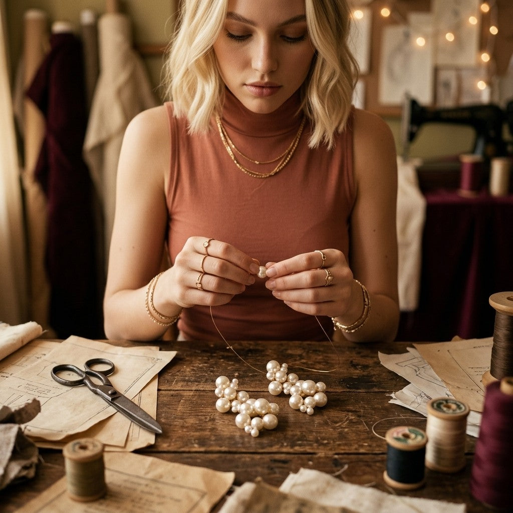 [AI-GEN] Chic Pearl Bead Drop Earrings