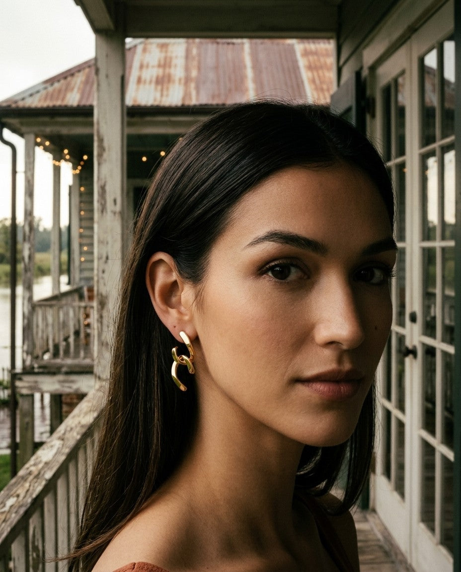 [AI-GEN] Statement Geometric Drop Earrings