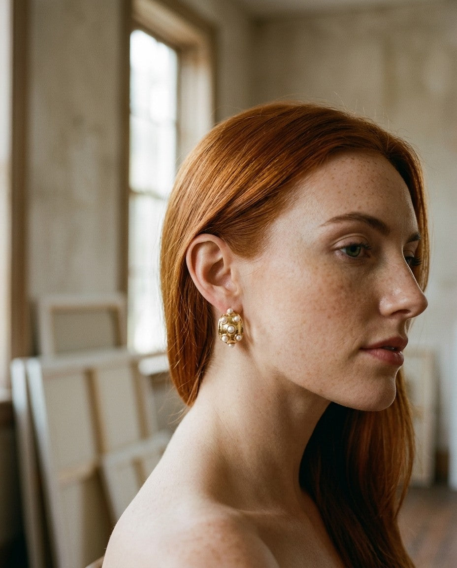 [AI-GEN] Elegant Vintage Pearl Drop Earrings