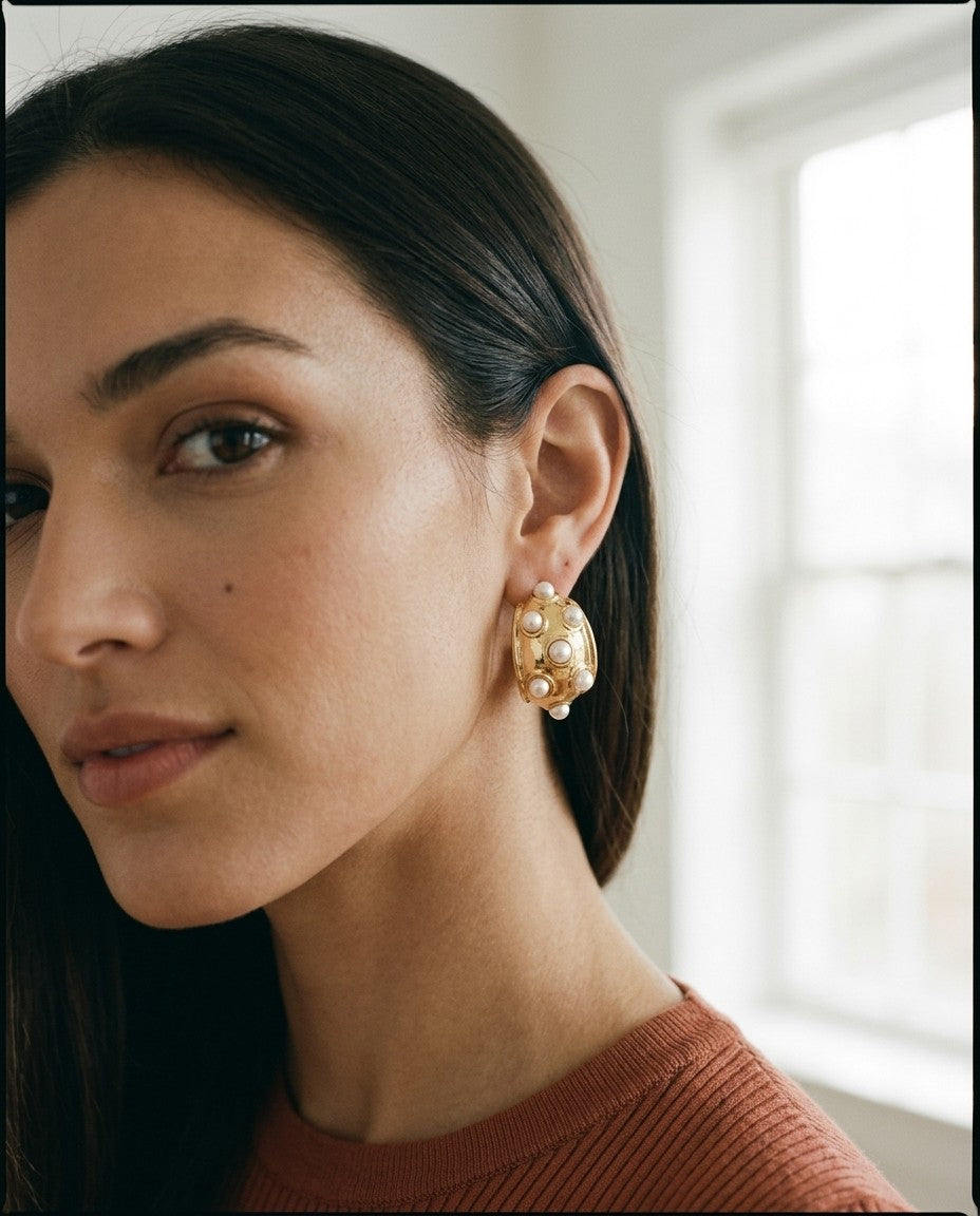 [AI-GEN] Elegant Vintage Pearl Drop Earrings