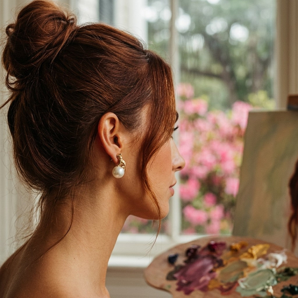 [AI-GEN] Artisan Cat-Inspired Gemstone Drop Earrings