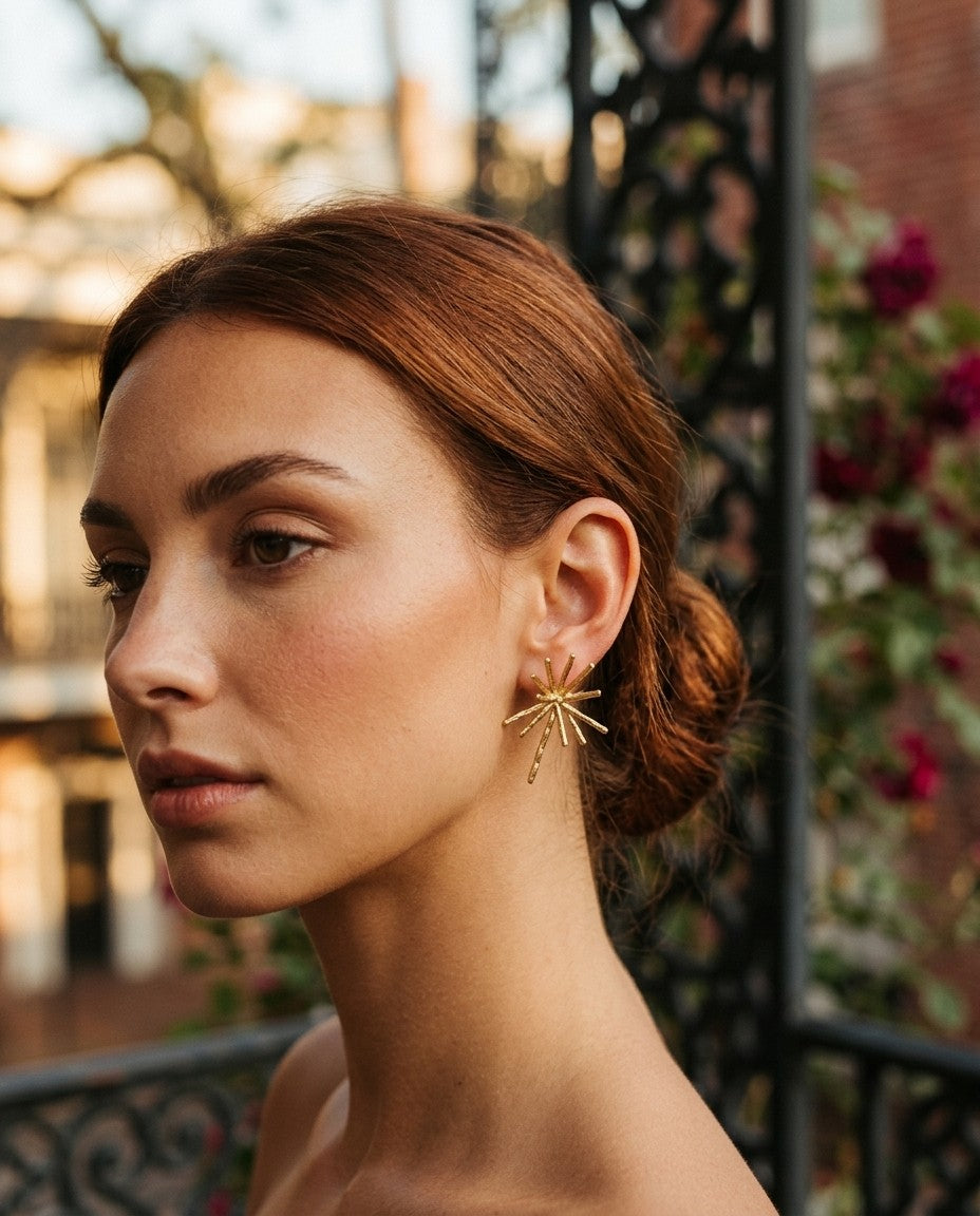 [AI-GEN] Vintage-Inspired Floral Drop Earrings