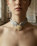 [AI-GEN] OOAK Metallic Accent Scarf Necklace
