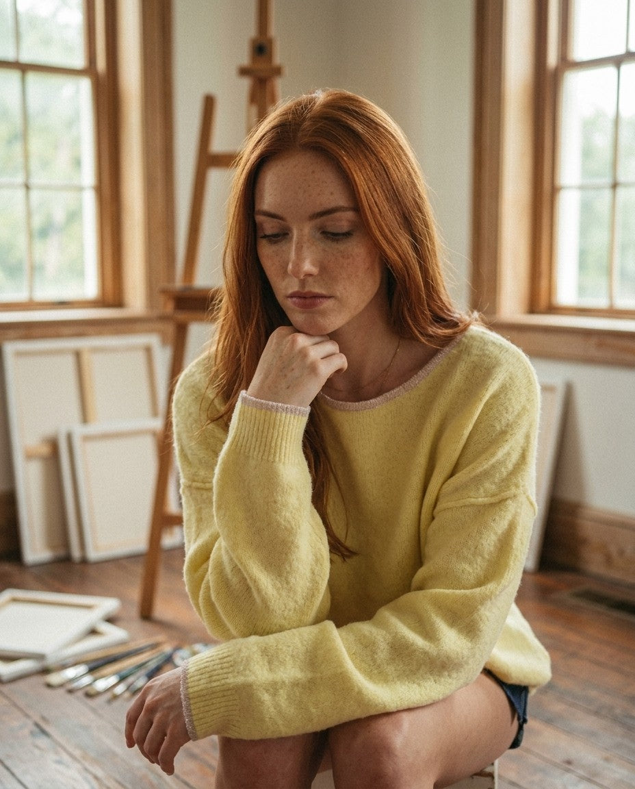 [AI-GEN] STM Soft Color Boat Neck Sweater