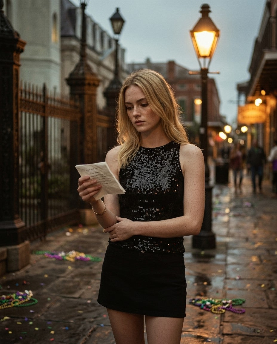 [AI-GEN] STM Full Sequin Tank Top with Side Zipper
