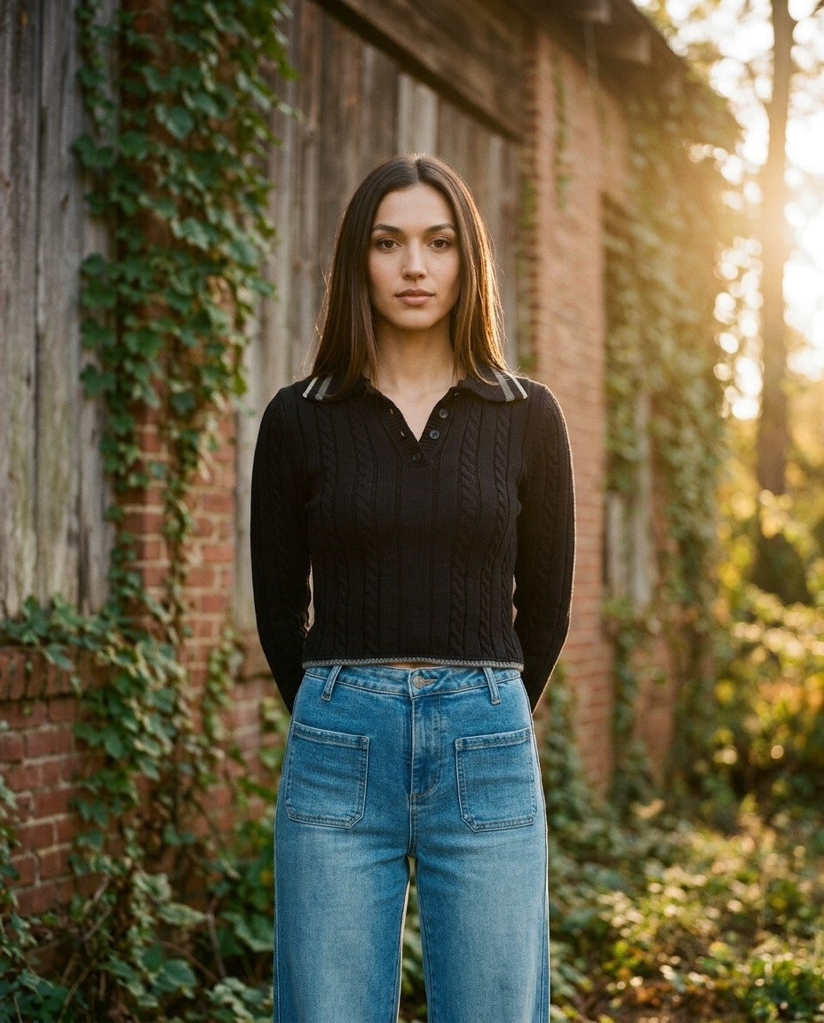 [AI-GEN] Bayeas High Rise Wide Leg Jean