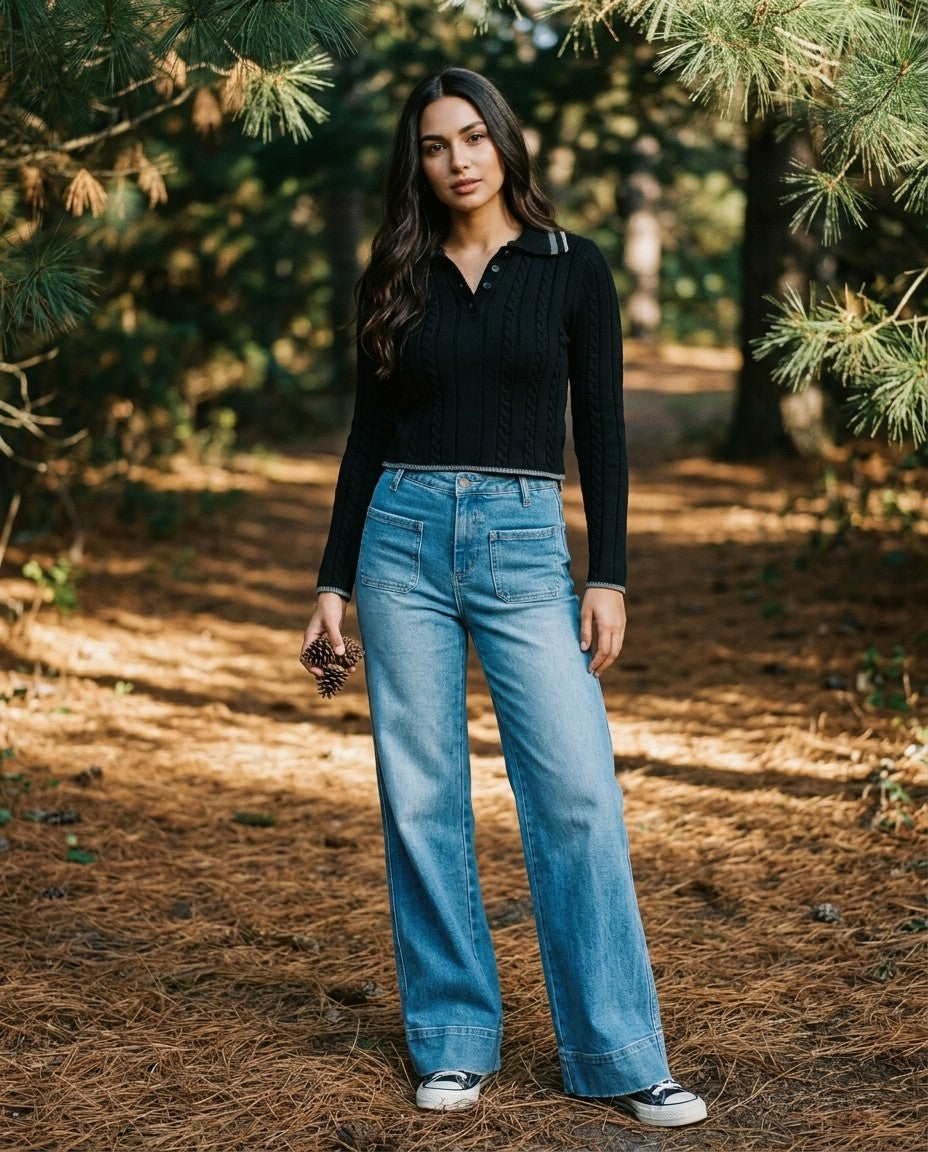 [AI-GEN] Bayeas High Rise Wide Leg Jean