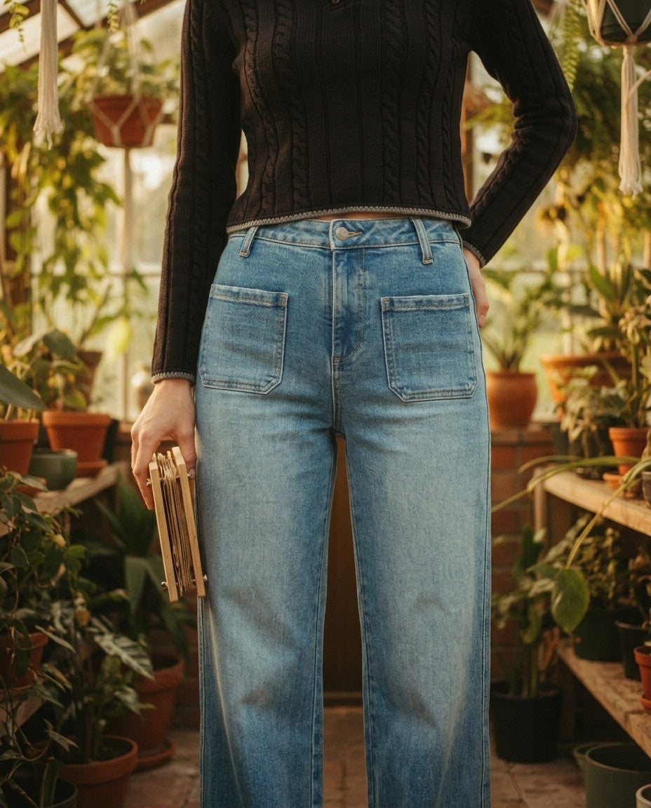 [AI-GEN] Bayeas High Rise Wide Leg Jean