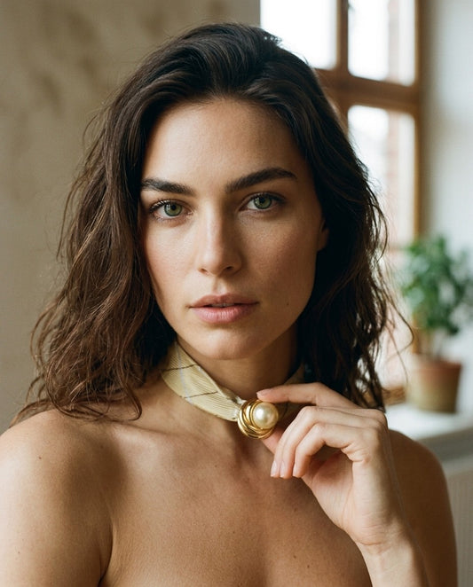 [AI-GEN] OOAK Silk Tie & Clip On Pearl Pendant Necklace or Bracelet