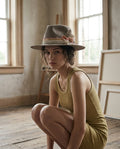 [AI-GEN] OOAK Peter Grim Taupe Upcycled Wool Hat