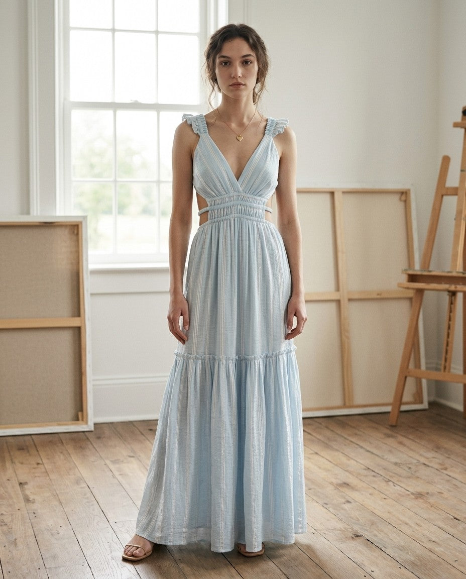 [AI-GEN] Surf Gypsy Open Back Maxi Dress