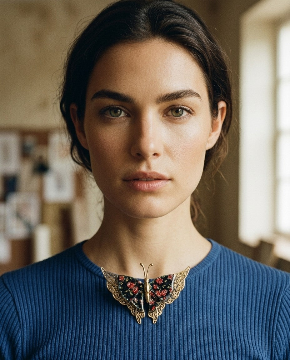[AI-GEN] OOAK Vintage Butterfly Pin