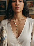 [AI-GEN] Handmade Lemon Jasper Sphere Lariat Necklace