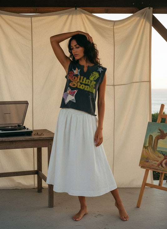 [AI-GEN] OOAK Star Patch Rolling Stones Graphic Tee