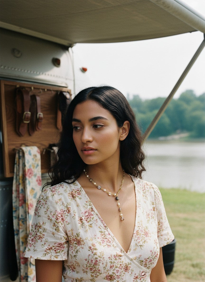 [AI-GEN] Handmade Freshwater Pearl & Shell Lariat