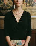 [AI-GEN] OOAK Vintage Glass, Citrine & Pearls Lariat Necklace
