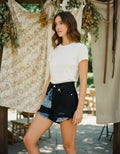 [AI-GEN] OOAK Bandana Patch Black Cut Offs