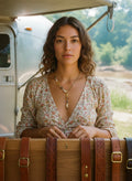 [AI-GEN] OOAK Shell, Citrine, & Glass Lariat Necklace