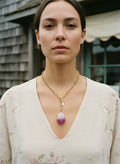 [AI-GEN] Handmade Single Agate Stone Lariat Necklace