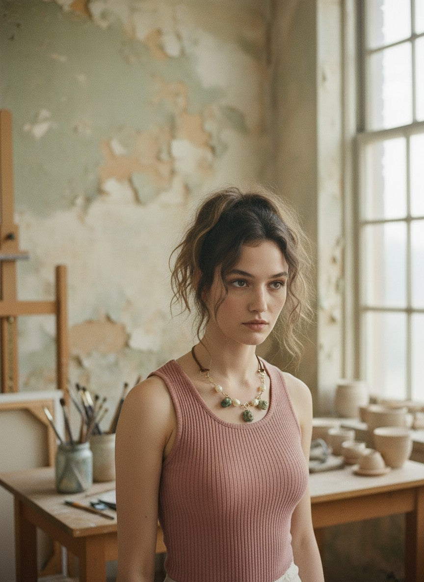 [AI-GEN] Handmade Shell & Pearl Necklace